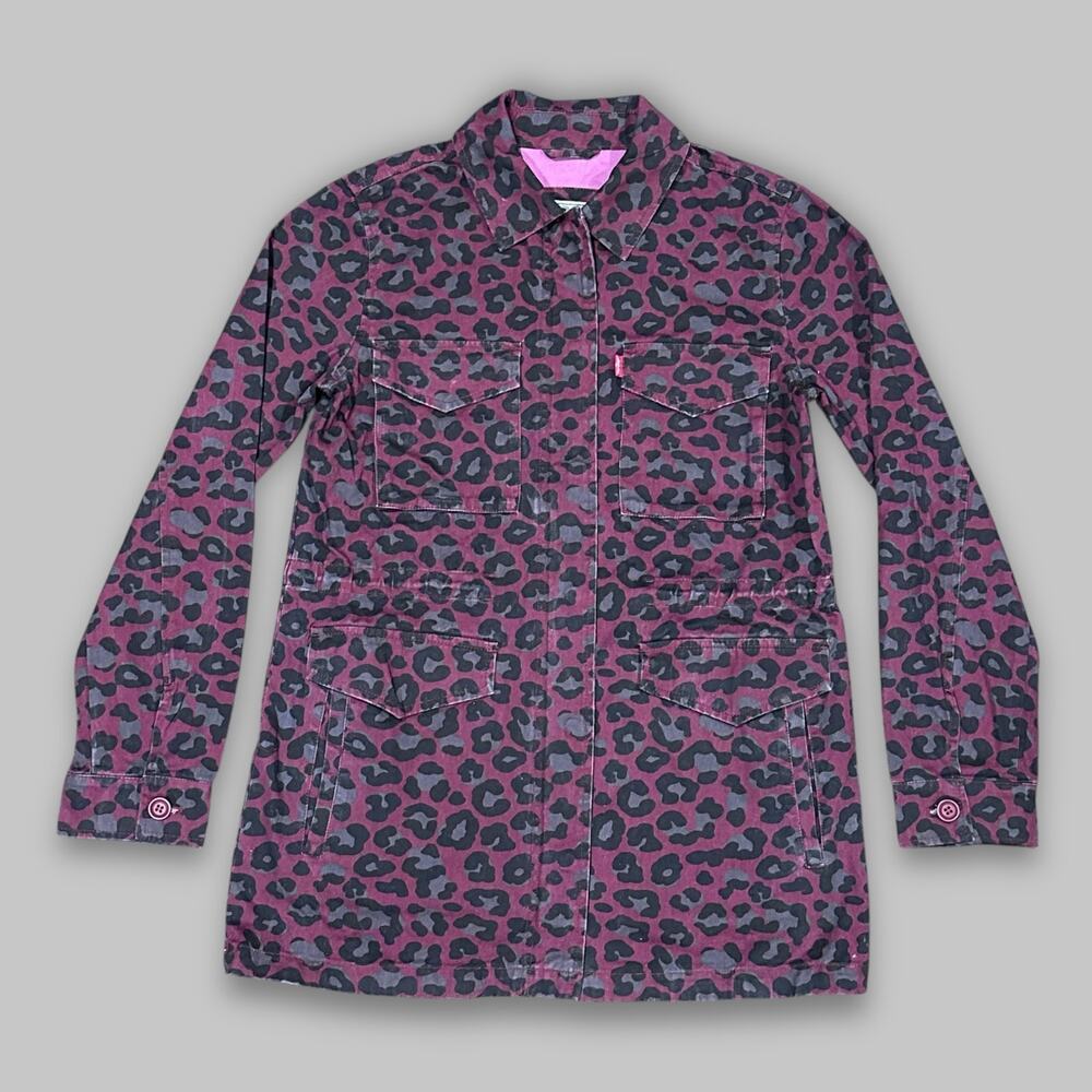 Levi’s Women’s Leopard Print Pink Utility Jacket - Size Small
